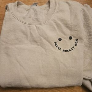 Proud Hockey Mom Crew Neck- Cream